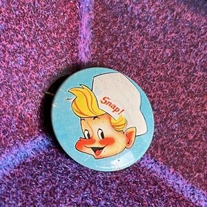 Vintage 50s Snap Rice Krispies Cereal Prize Pin / Badge / Button